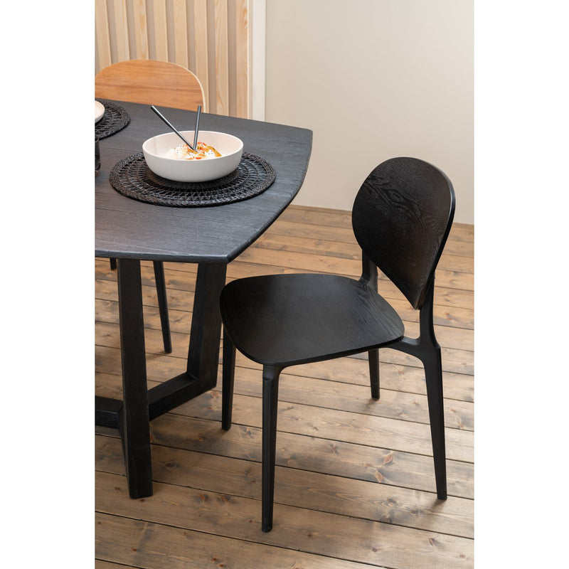 J-Line stoel Basic - kusntstof - zwart - Chic Choice