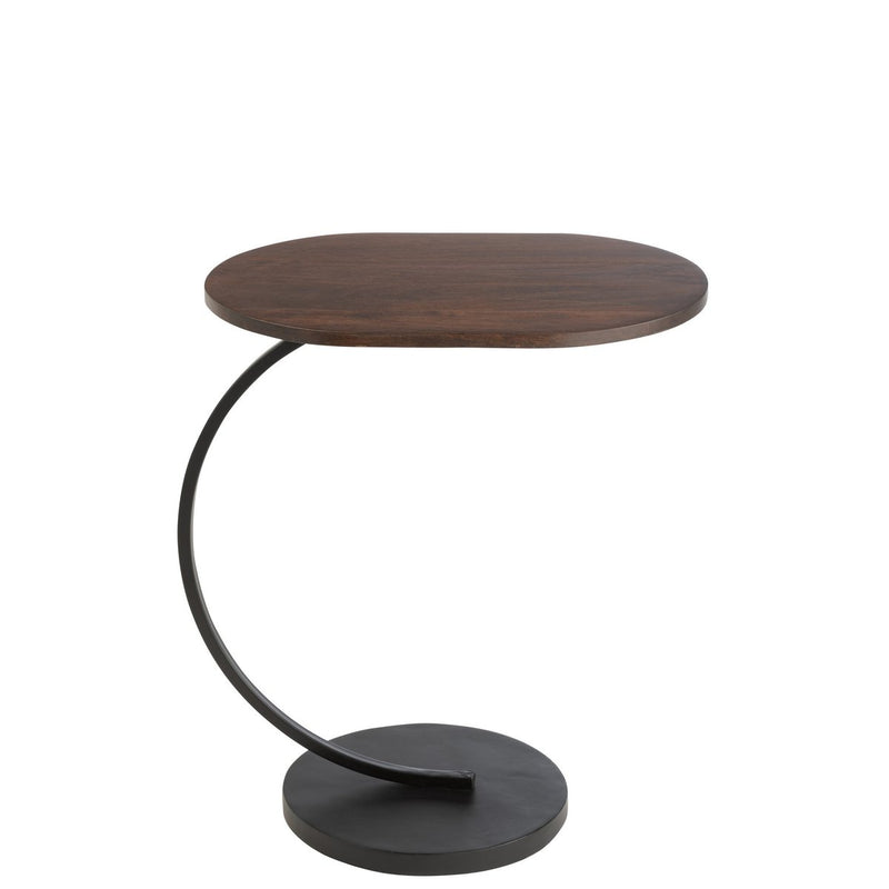 J-Line Bijzettafel Swoosh Ijzer/Mangohout Bruin/Zwart - Chic Choice