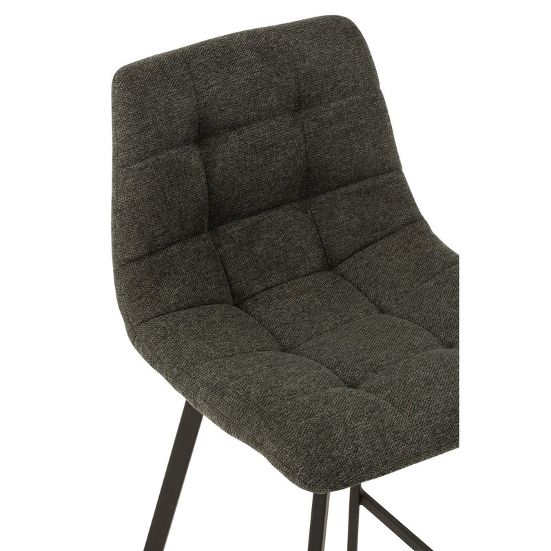 J-Line barstoel Stephane - textiel/metaal - donkergrijs - Chic Choice