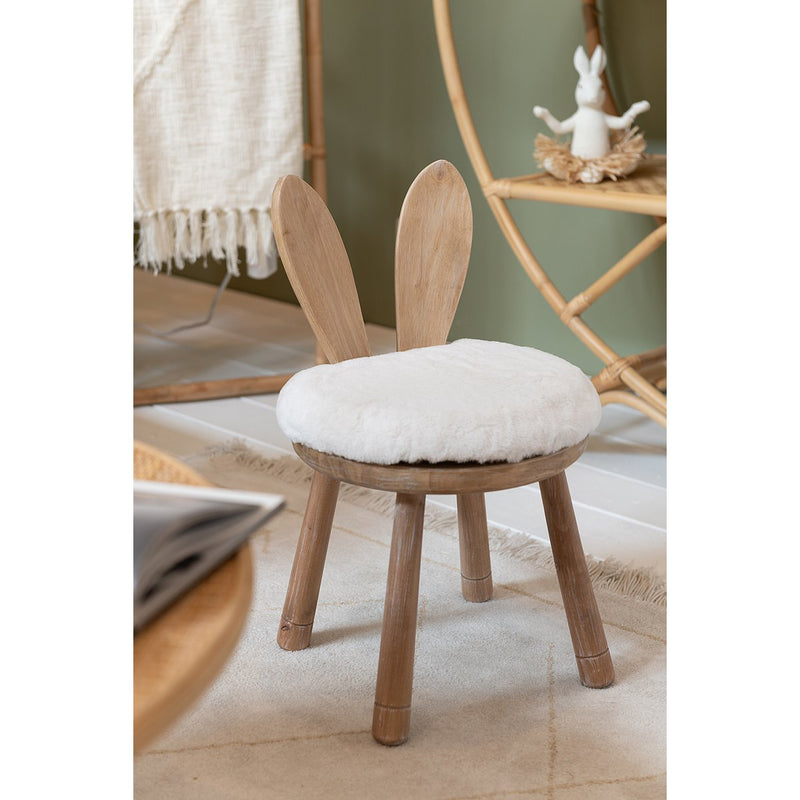 J-Line Kinderstoel Oor Konijn - hout - naturel - Chic Choice