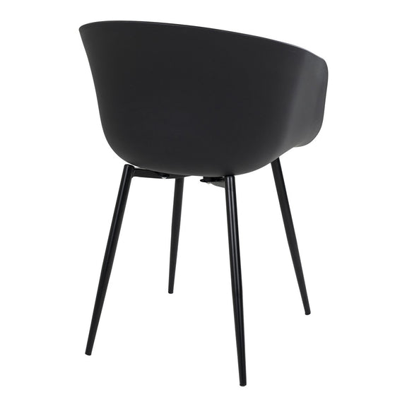 Roda Eetkamerstoel - Zwart, PP/Staal, 53x54,5x79 cm - Set van 2 - Chic Choice