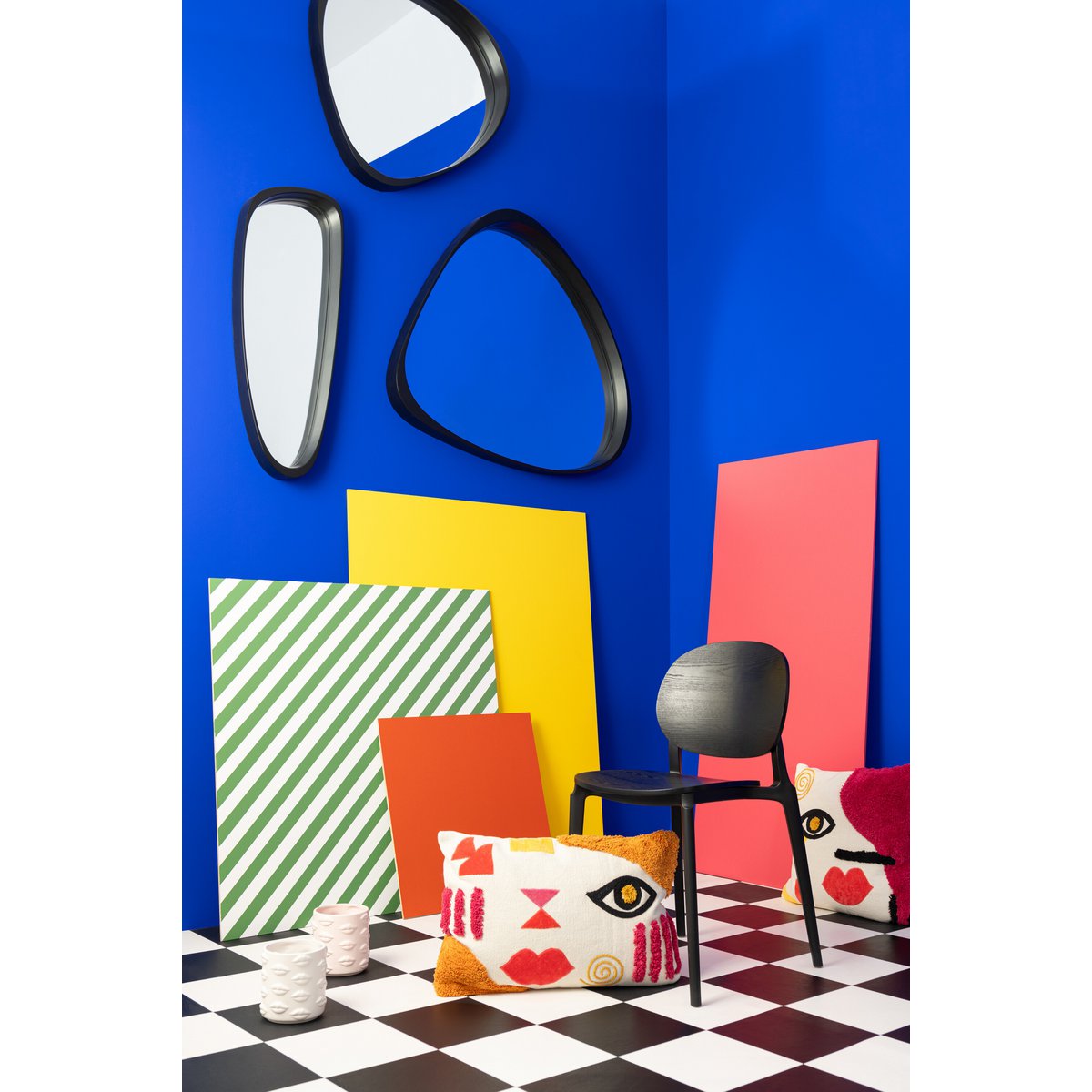 J-Line stoel Basic - kusntstof - zwart - Chic Choice