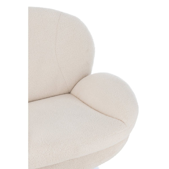 J-Line Relax Zetel+ Voetbank Metaal/Multiplex Creme/Zilver - Chic Choice
