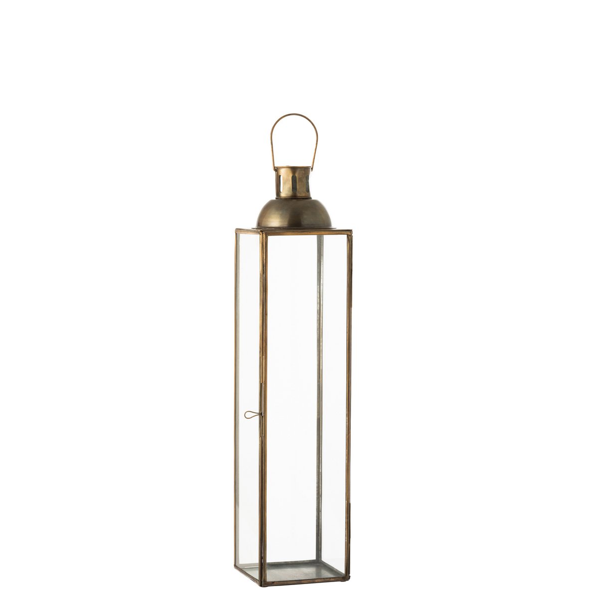 J-Line lantaarn Hoog Antiek - glas/ijzer - brons - small - Chic Choice