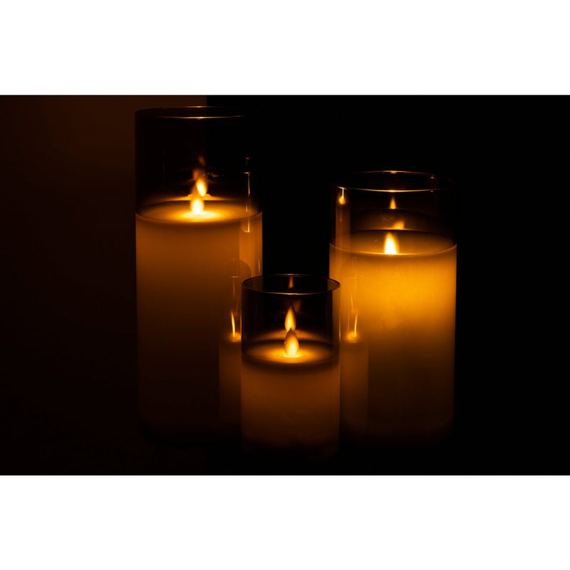 J-Line lamp Blinkend - glas - grijs - large - LED lichtjes