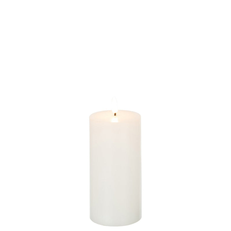 J-Line kaars - wit - medium - LED lichtjes