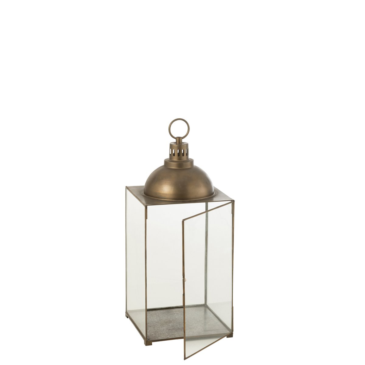 J-Line lantaarn Hagrid - glas/ijzer - brons - medium - Chic Choice