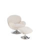 J-Line Relax Zetel+ Voetbank Metaal/Multiplex Creme/Zilver - Chic Choice