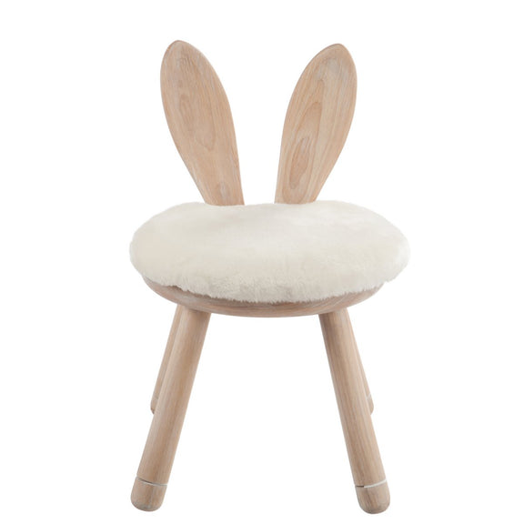 J-Line Kinderstoel Oor Konijn - hout - naturel - Chic Choice