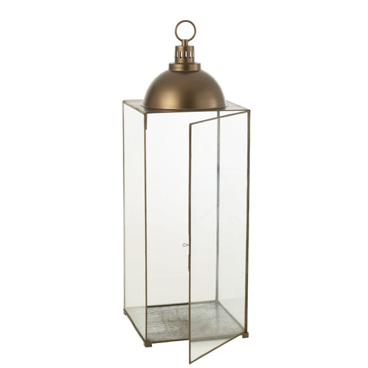 J-Line lantaarn Hagrid - glas/ijzer - brons - large - Chic Choice