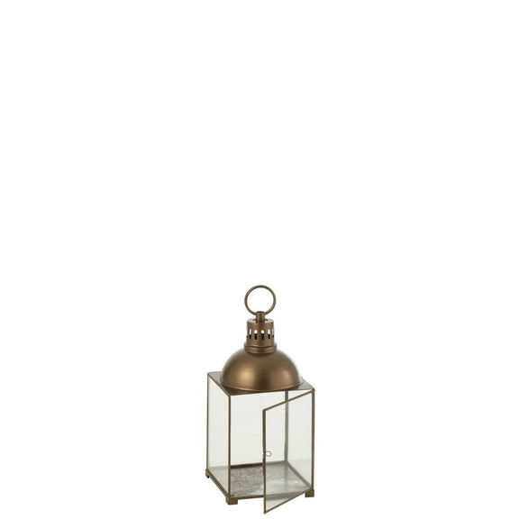J-Line lantaarn Hagrid - glas/ijzer - brons - small - Chic Choice