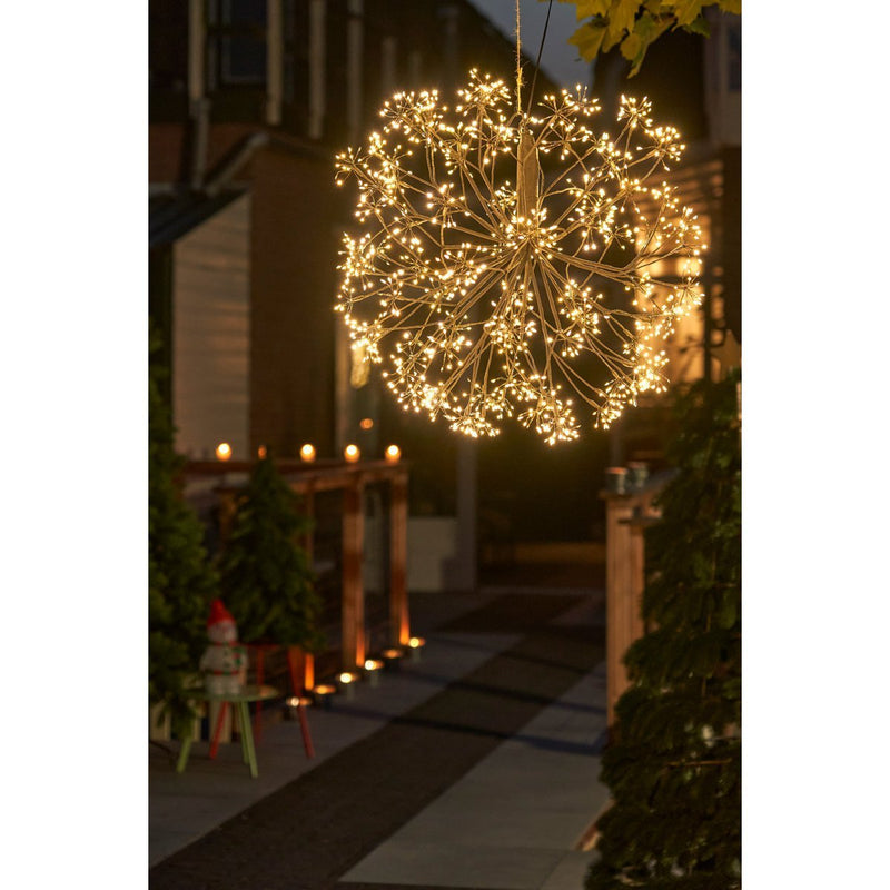 Kerstverlichting Bal met Warm Witte LED Lampjes - Ø60 cm - Zwart