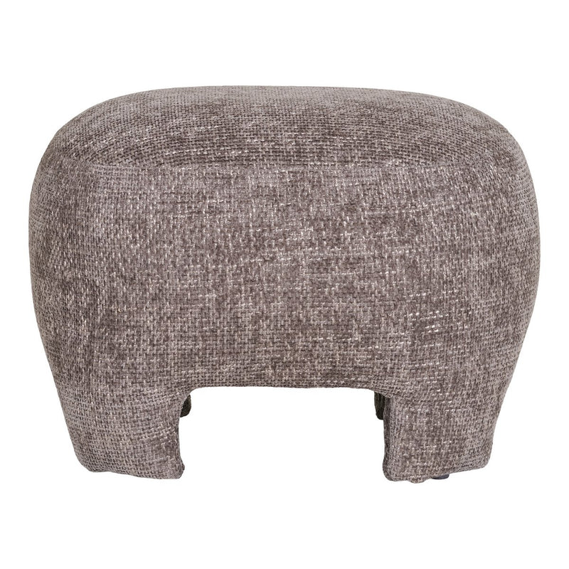 Nazare Pouf - Beige, polyester/schuim/multiplex, 53x41x38 cm - Chic Choice