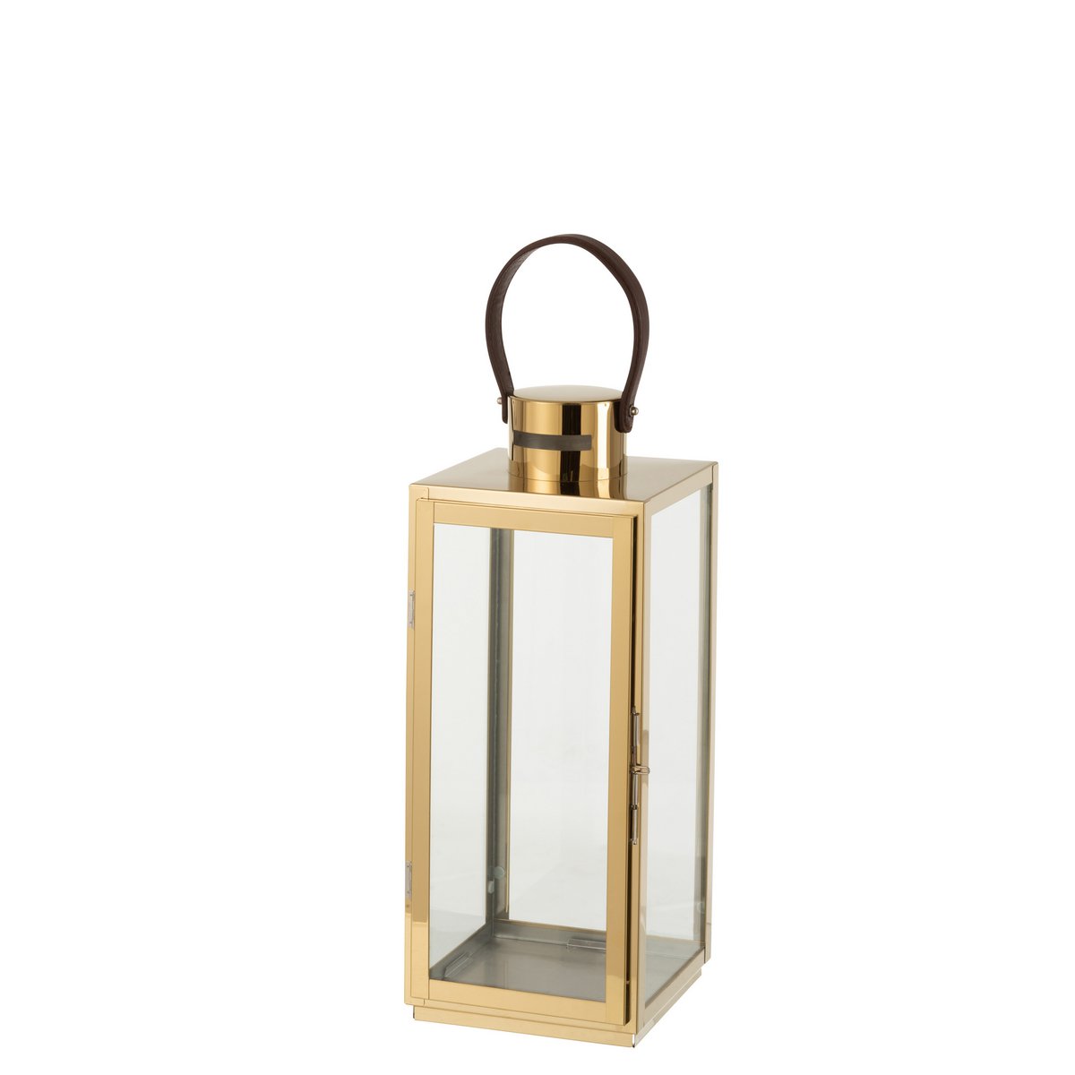 J-Line Lantaarn Vierkant Metaal/Glas Goud - Chic Choice