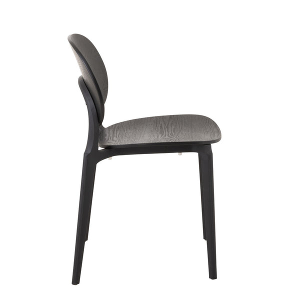 J-Line stoel Basic - kusntstof - zwart - Chic Choice