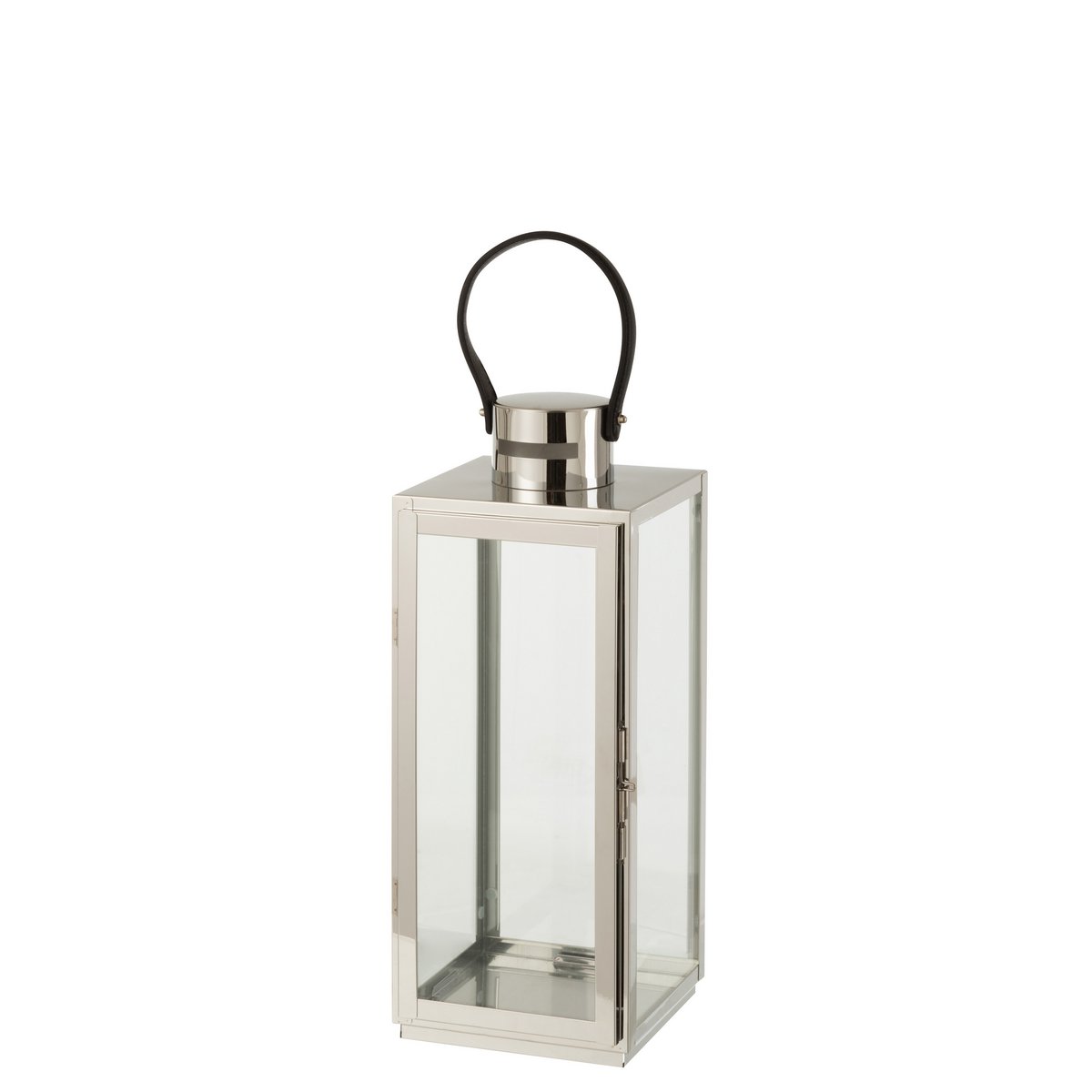 J-Line Llantaarn Vierkant - metaal/glas - zilver - Chic Choice