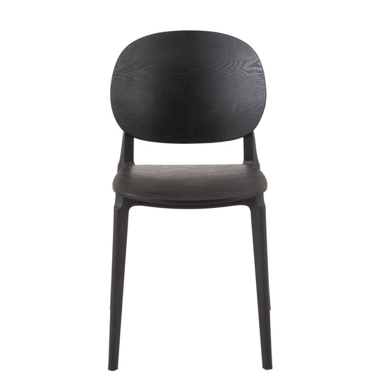 J-Line stoel Basic - kusntstof - zwart - Chic Choice
