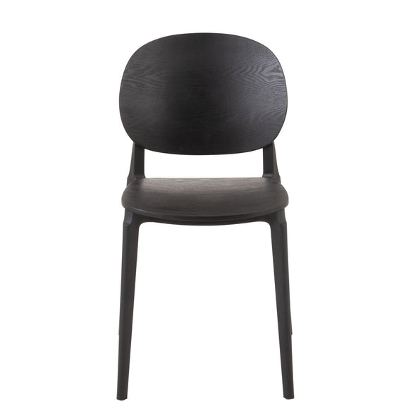 J-Line stoel Basic - kusntstof - zwart - Chic Choice