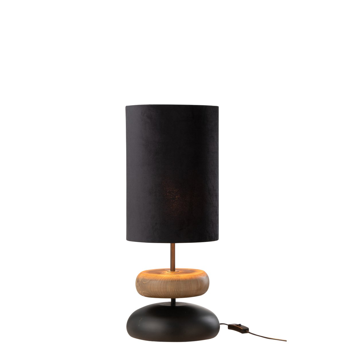 J-Line Lampe Jade Ijzer/Dennenhout Zwart/Naturel - Chic Choice