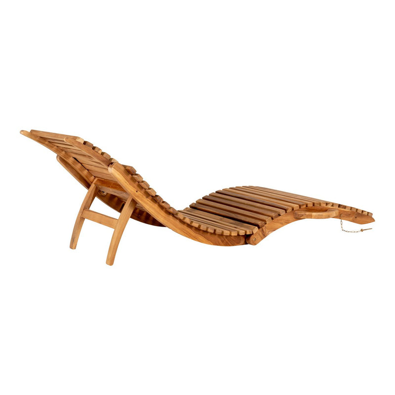 Arrieta Ligstoel - Natuurlijk, Teak, 160x50x25 cm - Chic Choice