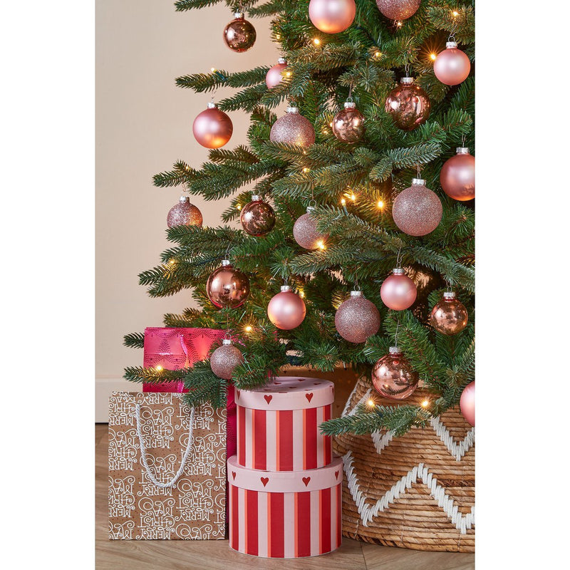 Kerstballen Set - 42 Stuks - Ø7 cm - Glas - Roze