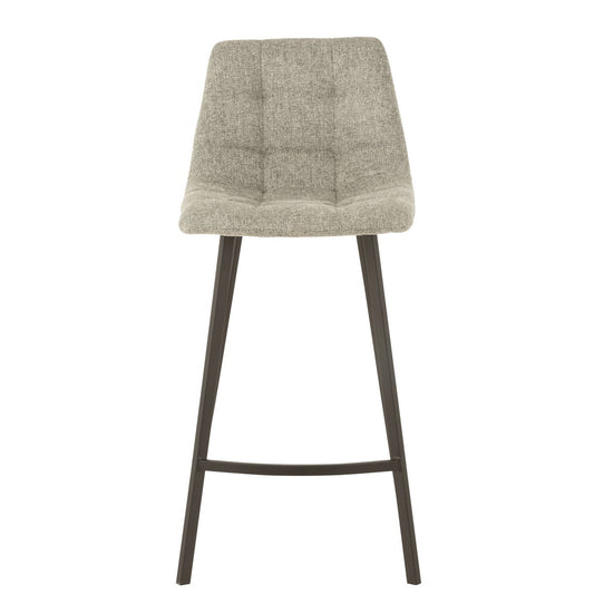 J-Line barstoel Stephane - textiel/metaal - grijs - Chic Choice