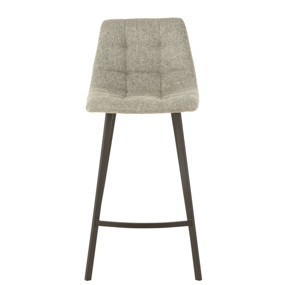 J-Line barstoel Stephane - textiel/metaal - grijs - Chic Choice