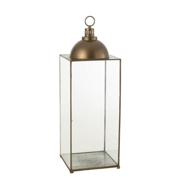 J-Line lantaarn Hagrid - glas/ijzer - brons - large - Chic Choice