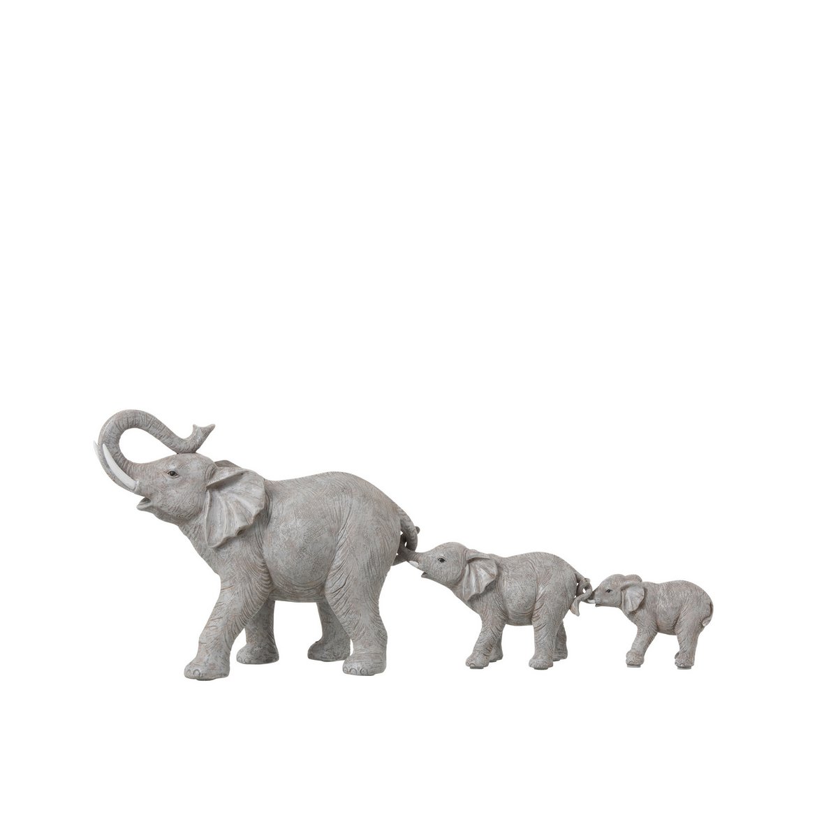 J-Line Olifantenrij 3 Polyresin Grijs - Chic Choice