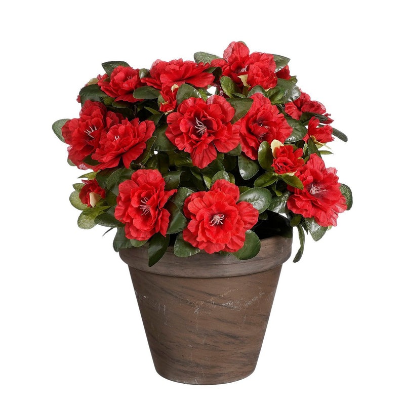 Azalea Kunstplant in Bloempot Stan - H31 x Ø26 cm - Rood - Chic Choice