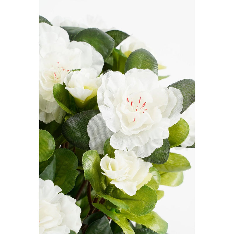 Azalea Kunstplant in Bloempot Stan - H31 x Ø26 cm - Wit - Chic Choice