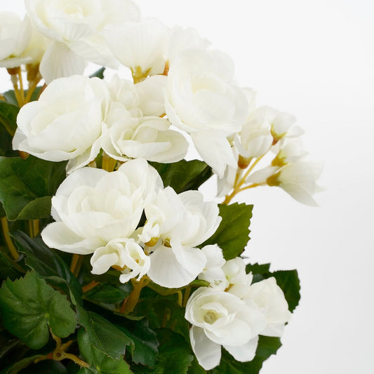 Begonia Kunstplant in Bloempot Stan - H30 x Ø25 cm - Wit - Chic Choice