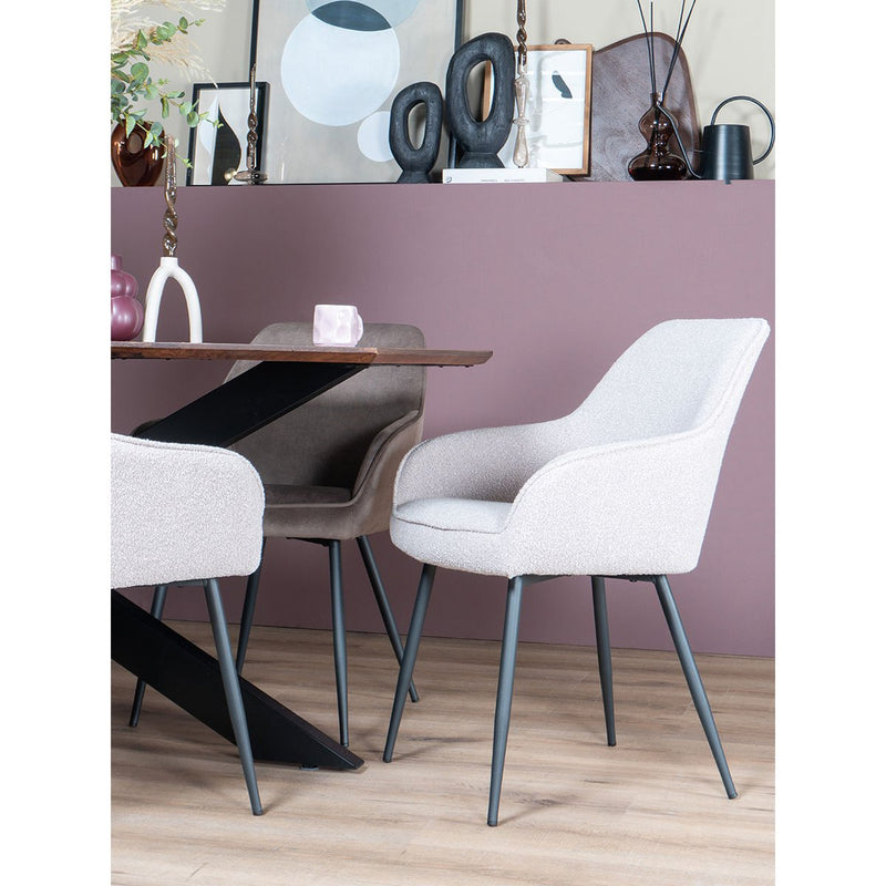 Eetkamerstoel Fenna – Bouclé – Naturel - Chic Choice