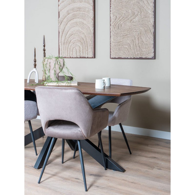 Eettafel Felix – Espresso Mangohout – 220 x 100 cm - Chic Choice