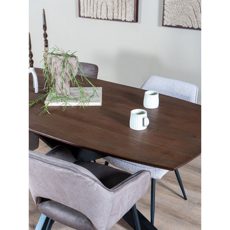 Eettafel Felix – Espresso Mangohout – 220 x 100 cm - Chic Choice