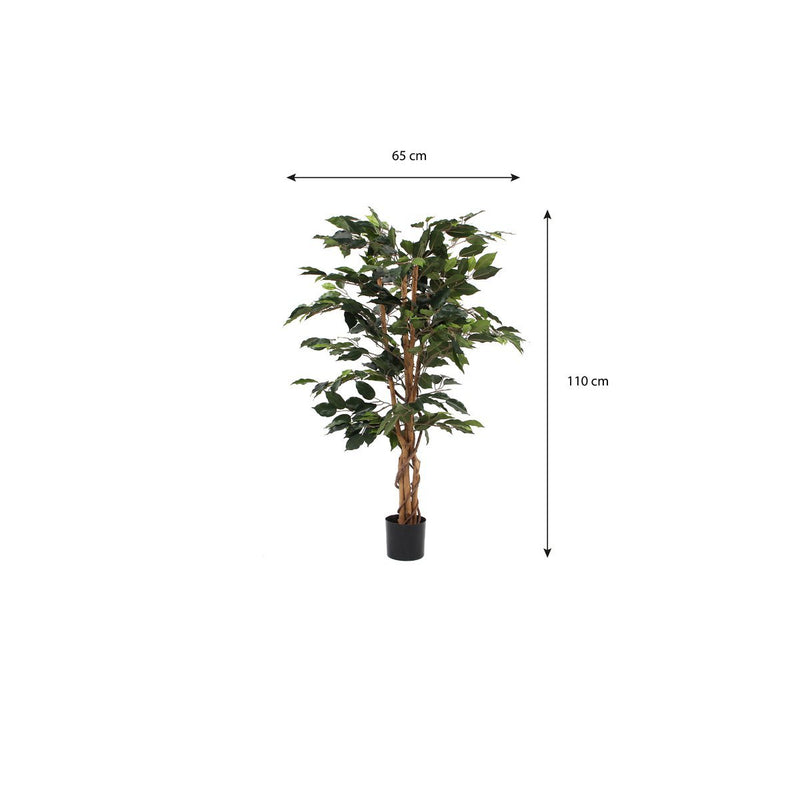 Ficus Kunstplant - H110 x Ø65 cm - Groen - Chic Choice