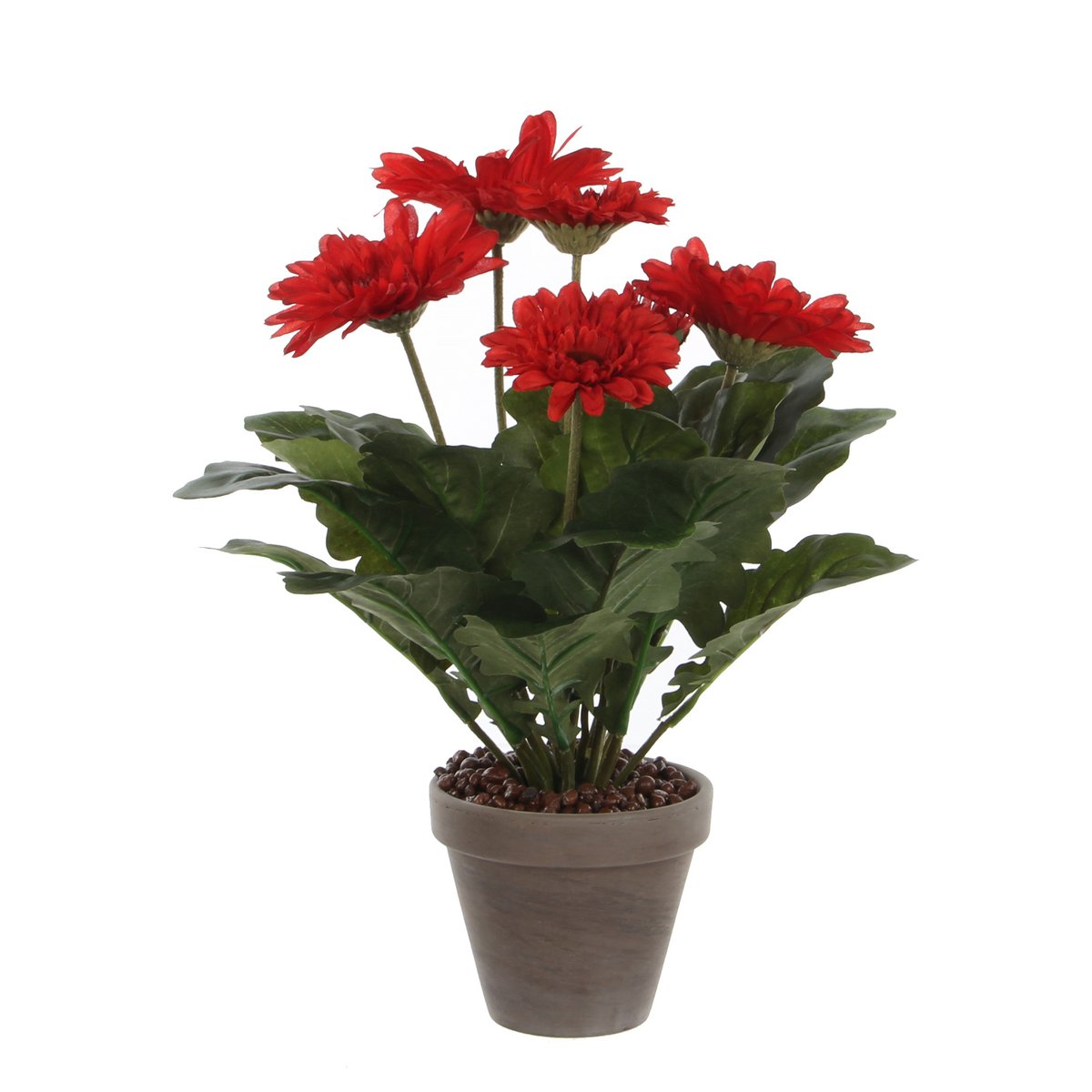 Gerbera Kunstplant in Bloempot Stan - H35 x Ø30 cm - Rood - Chic Choice