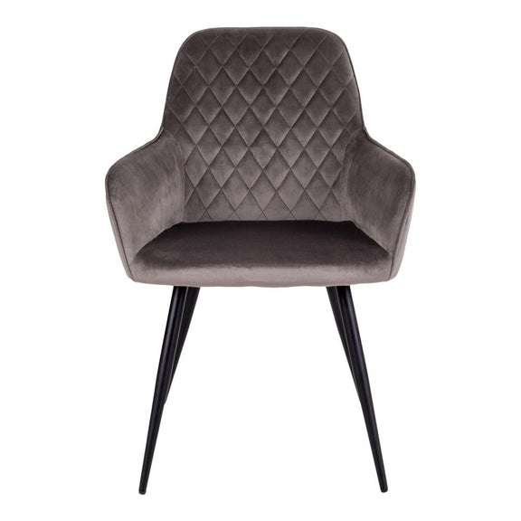 Harbo Eetkamerstoel - Fluweel, Staal, Lichtbruin - Set van 2 - Chic Choice
