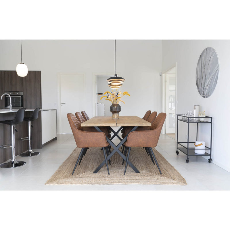 Harbo Eetkamerstoel - PU, Staal, Bruin - Set van 2 - Chic Choice