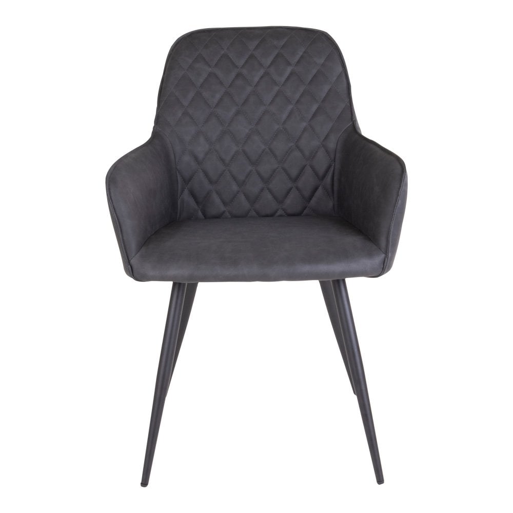 Harbo Eetkamerstoel - PU, Staal, Grijs - Set van 2 - Chic Choice