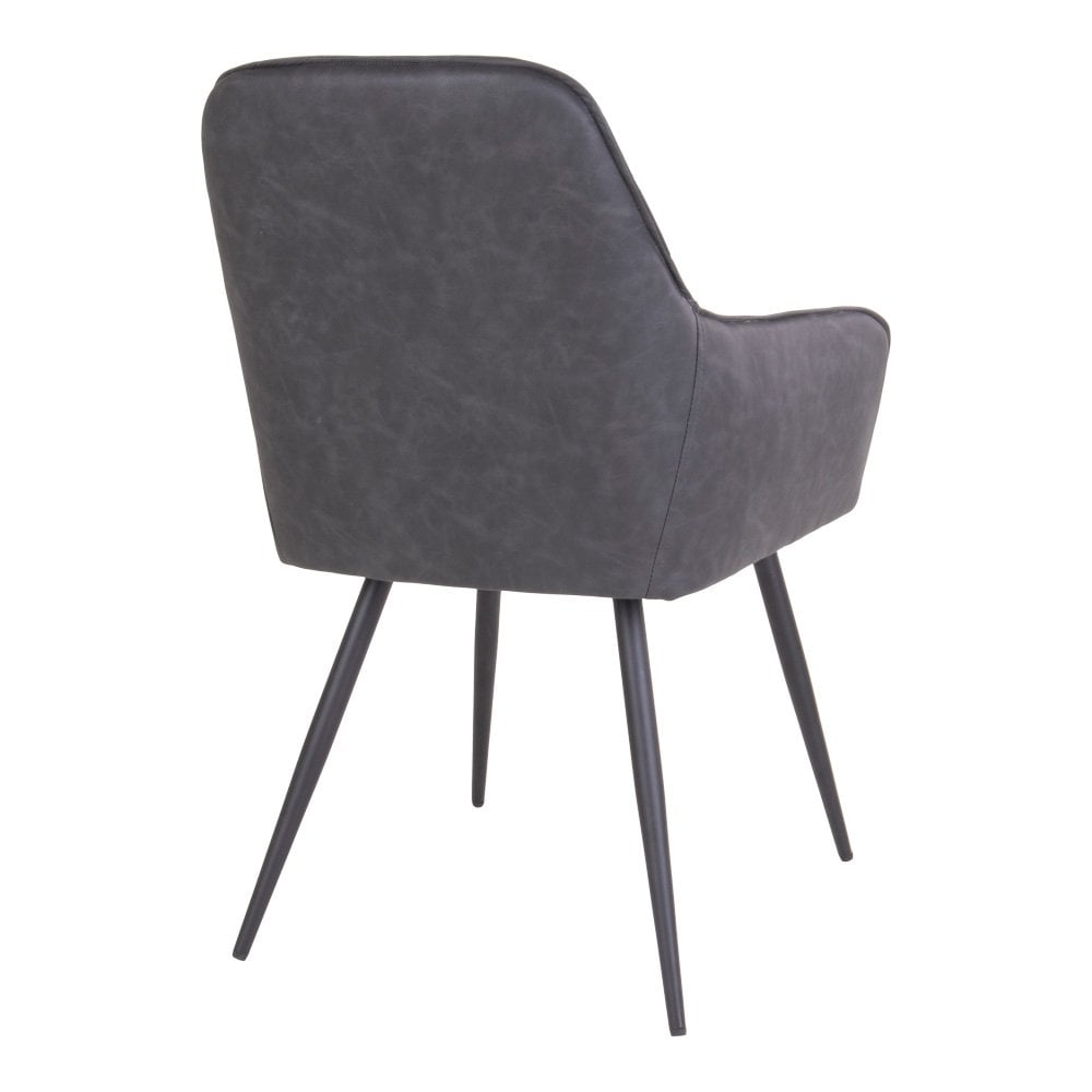 Harbo Eetkamerstoel - PU, Staal, Grijs - Set van 2 - Chic Choice