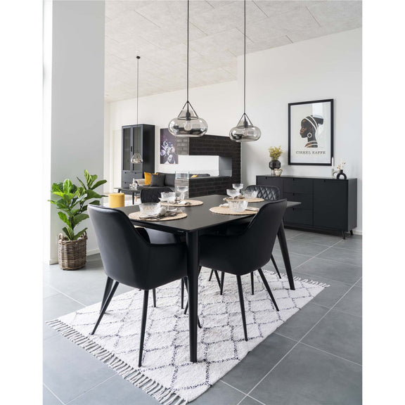 Harbo Eetkamerstoel - PU, Staal, Zwart - Set van 2 - Chic Choice