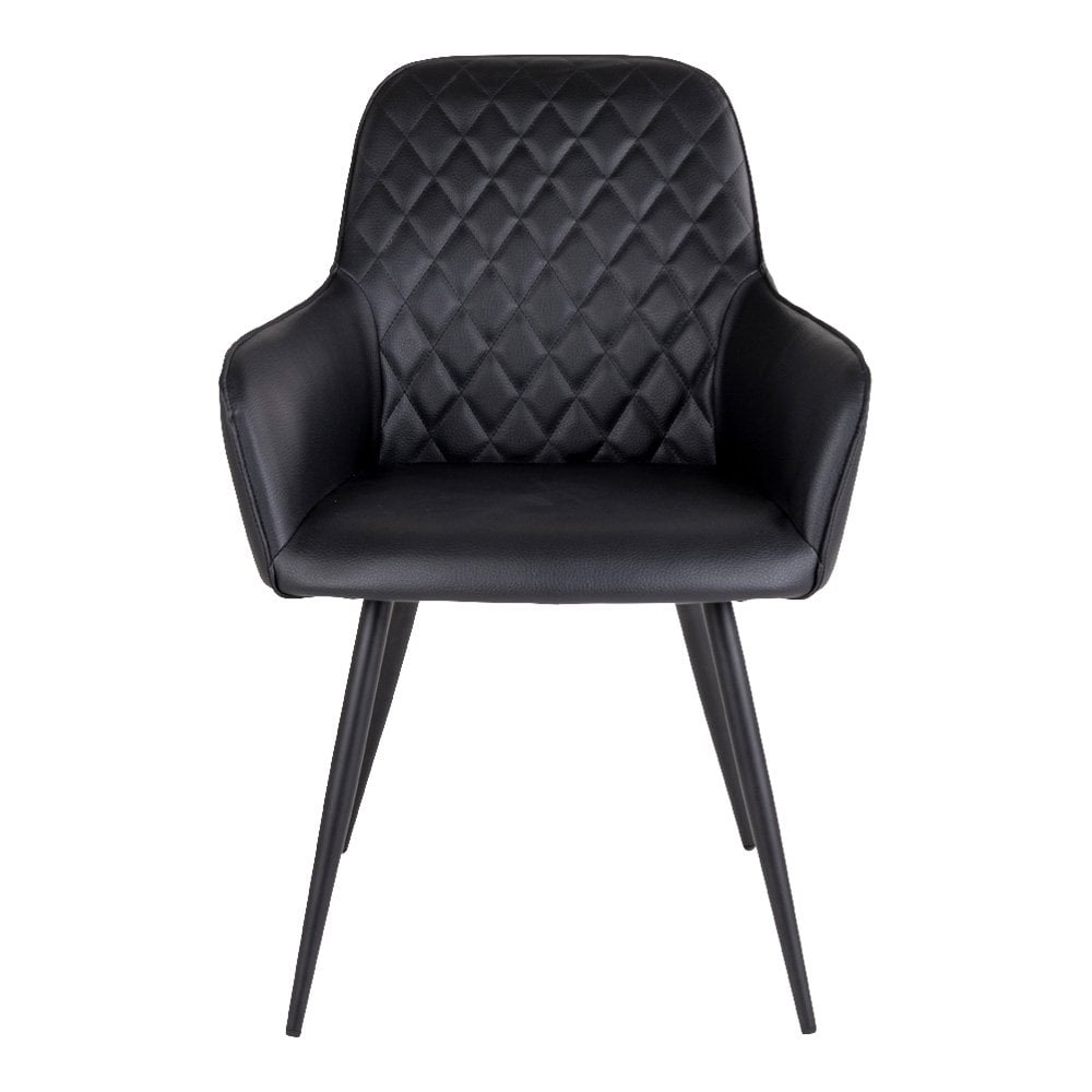 Harbo Eetkamerstoel - PU, Staal, Zwart - Set van 2 - Chic Choice