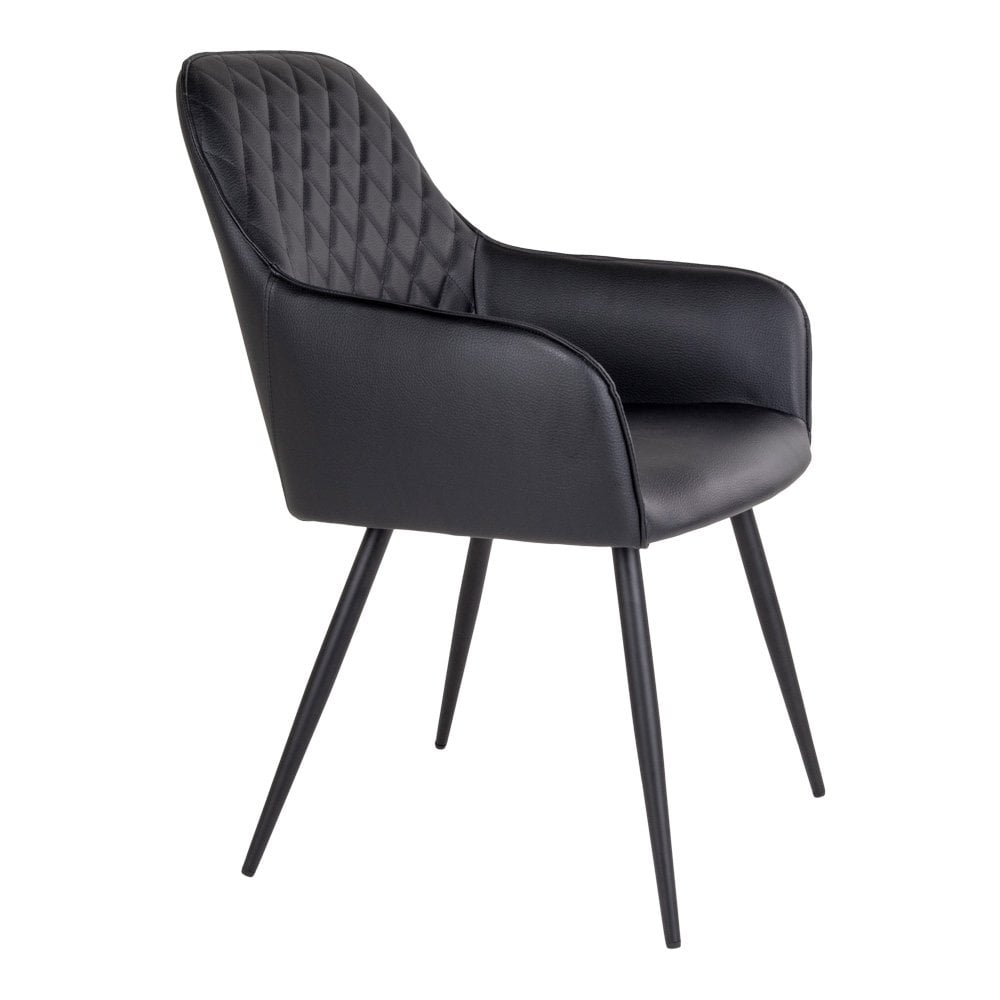 Harbo Eetkamerstoel - PU, Staal, Zwart - Set van 2 - Chic Choice
