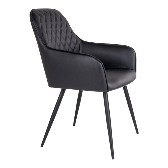 Harbo Eetkamerstoel - PU, Staal, Zwart - Set van 2 - Chic Choice