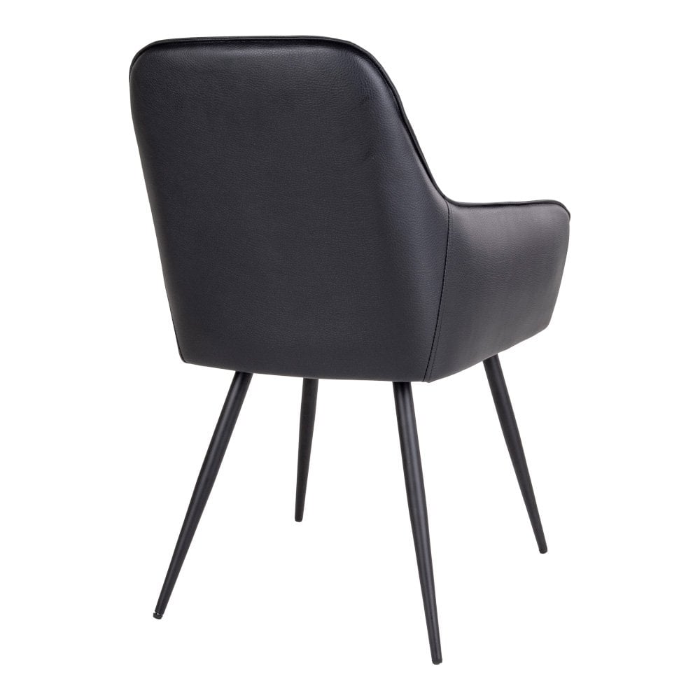 Harbo Eetkamerstoel - PU, Staal, Zwart - Set van 2 - Chic Choice