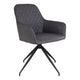 Harbo Eetkamerstoel met Draaiknop - Staal, PU, Multiplex, Donkergrijs - Chic Choice