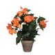 Hibiscus Kunstplant in Bloempot Stan - H40 x Ø30 cm - Oranje - Chic Choice