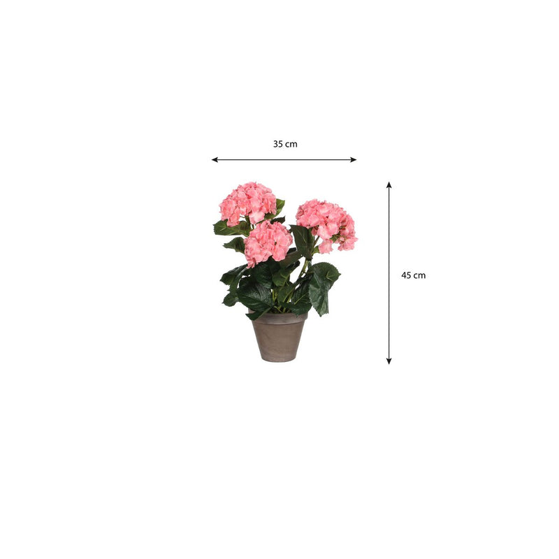 Hortensia Kunstplant in Bloempot Stan - H40 x Ø35 cm - Roze - Chic Choice
