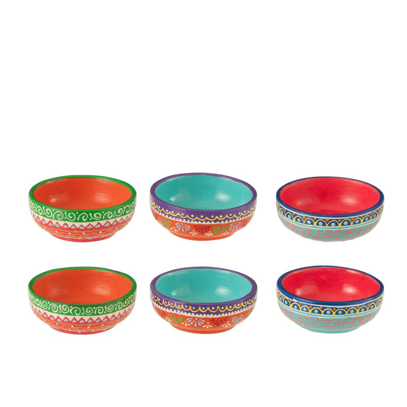 J-Line Doos Van 6 Kommen Mumbai Terracotta Mix - Chic Choice